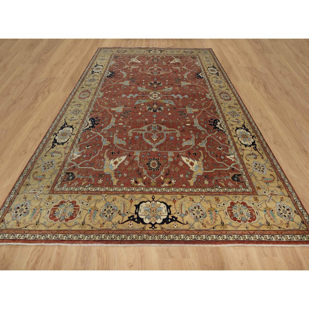 10'1" x 14'2" New Hand Knotted Red Wool Rectangle Oriental Rug - MOA10291401