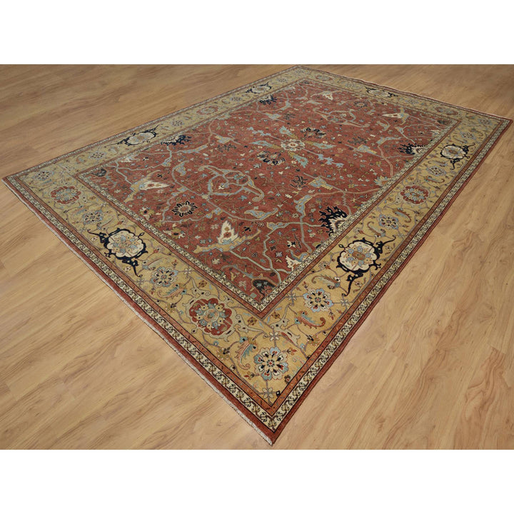 10'1" x 14'2" New Hand Knotted Red Wool Rectangle Oriental Rug - MOA10291401