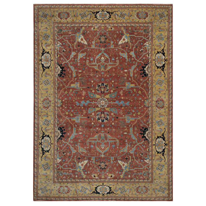 10'1" x 14'2" New Hand Knotted Red Wool Rectangle Oriental Rug - MOA10291402