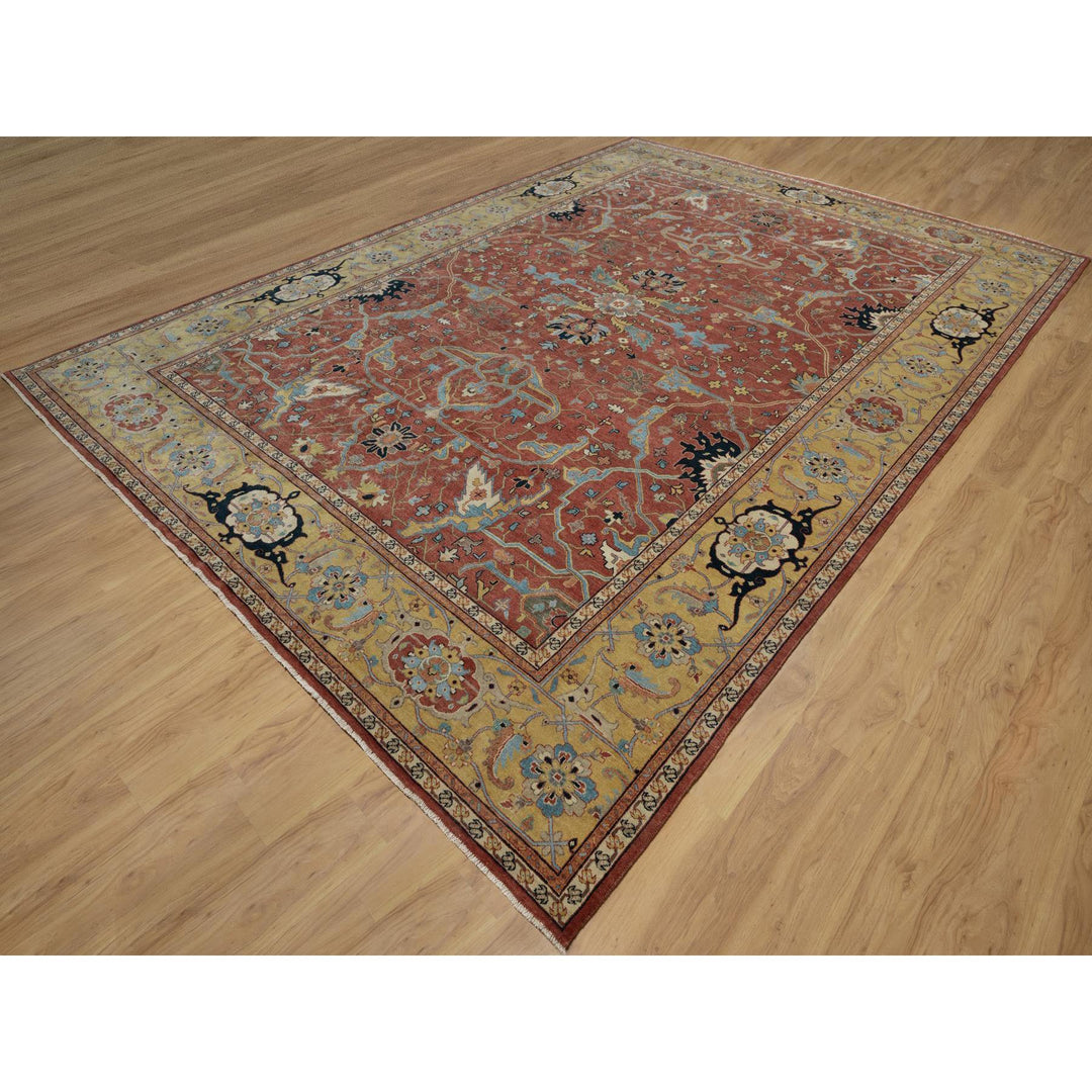 10'1" x 14'2" New Hand Knotted Red Wool Rectangle Oriental Rug - MOA10291402