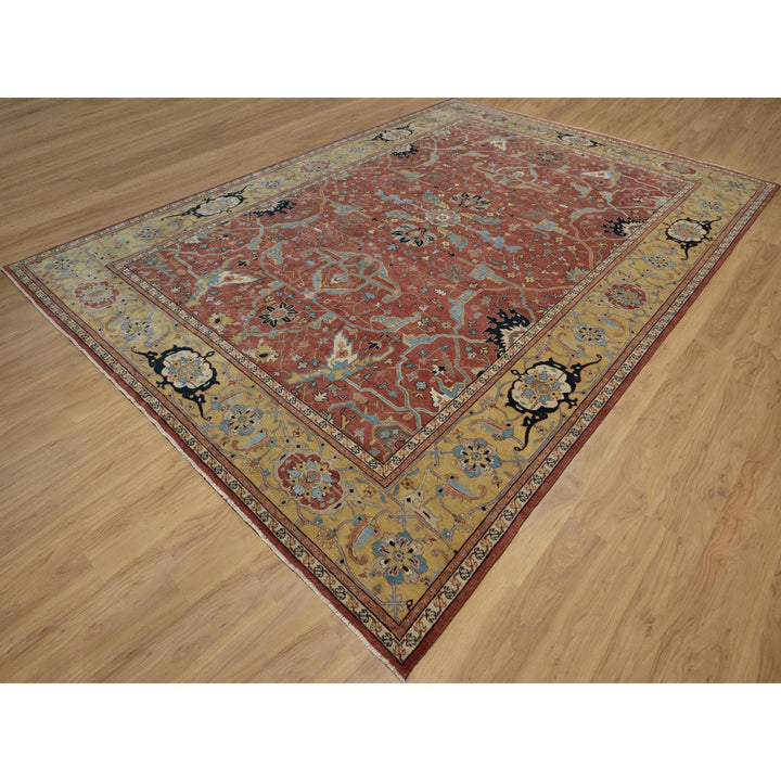 10'1" x 14'2" New Hand Knotted Red Wool Rectangle Oriental Rug - MOA10291402