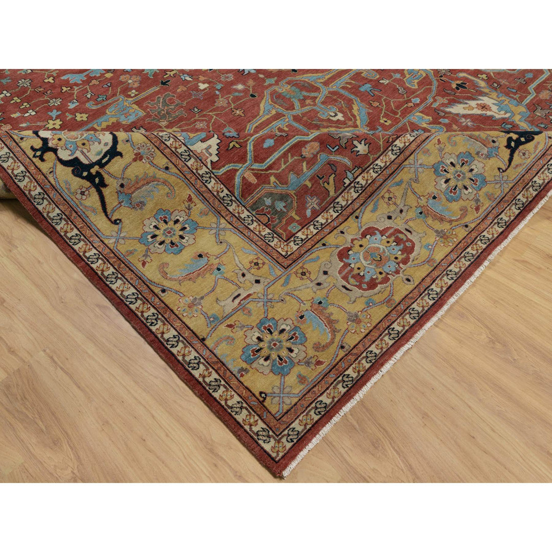 10'1" x 14'2" New Hand Knotted Red Wool Rectangle Oriental Rug - MOA10291402