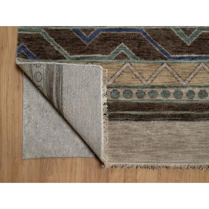 10'0" x 14'1" New Hand Knotted Beige Wool Rectangle Oriental Rug - MOA10291413
