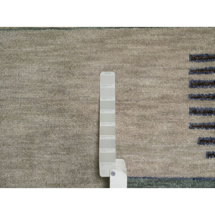 10'0" x 14'1" New Hand Knotted Beige Wool Rectangle Oriental Rug - MOA10291413