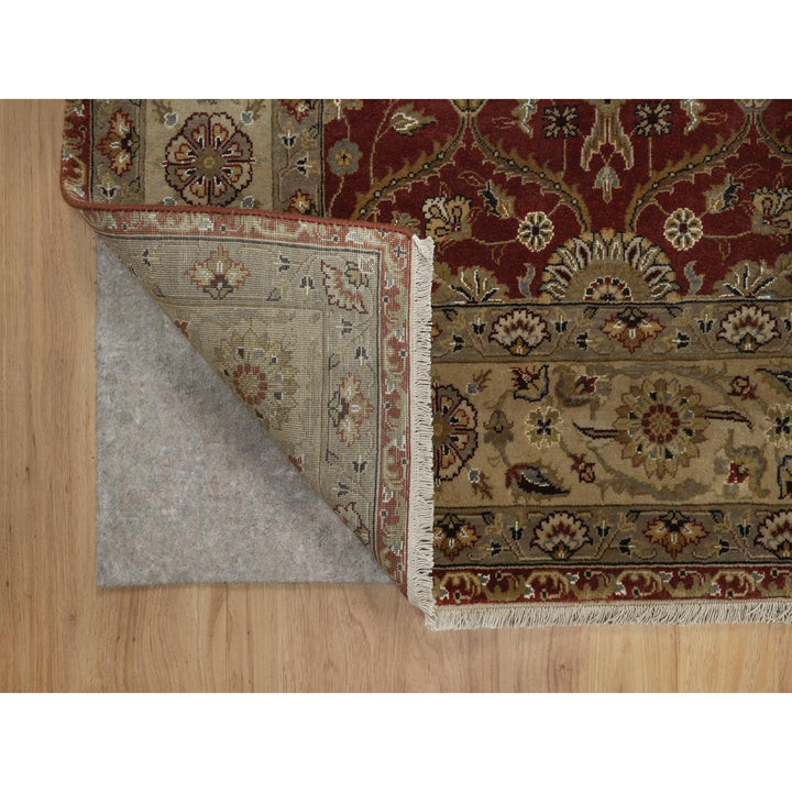 5'9" x 8'0" New Hand Knotted Red Wool & Silk Rectangle Oriental Rug - MOA10291436