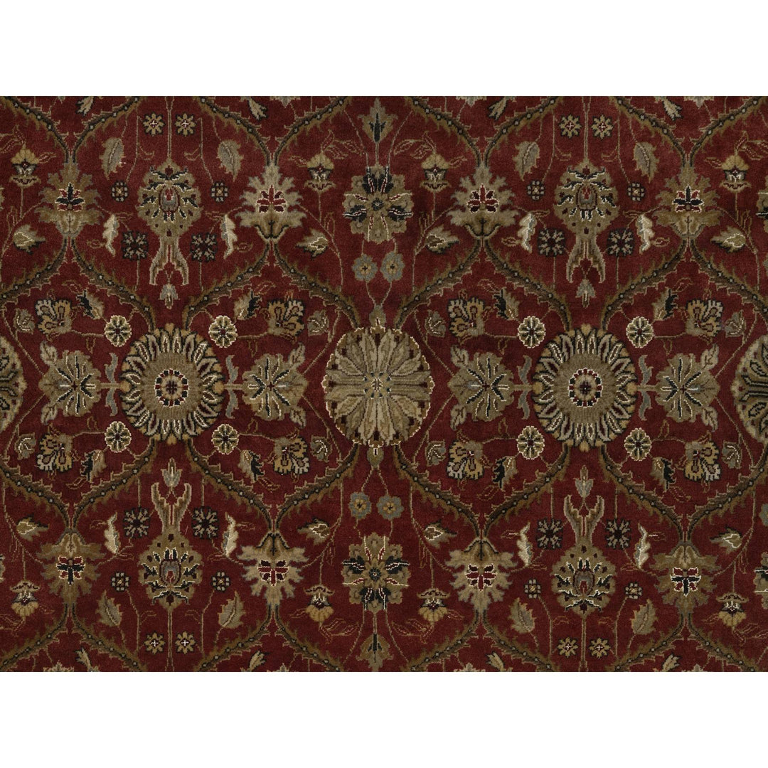 5'9" x 8'0" New Hand Knotted Red Wool & Silk Rectangle Oriental Rug - MOA10291436