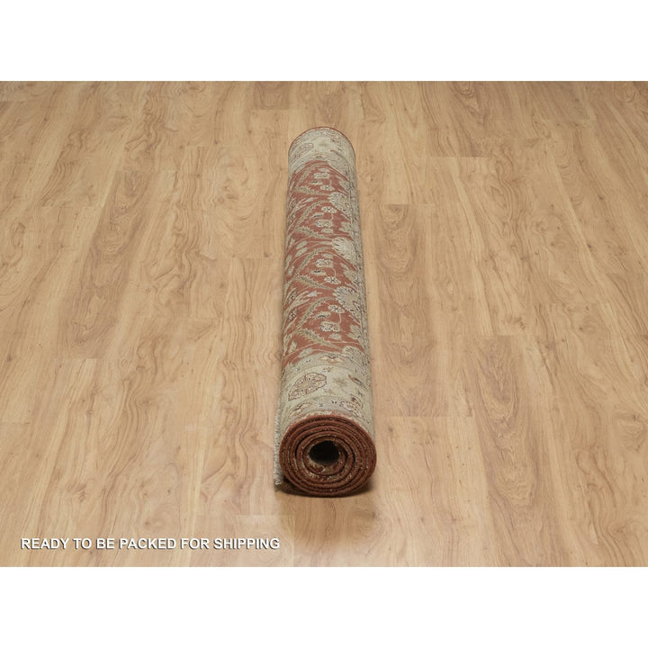 5'9" x 8'0" New Hand Knotted Red Wool & Silk Rectangle Oriental Rug - MOA10291436