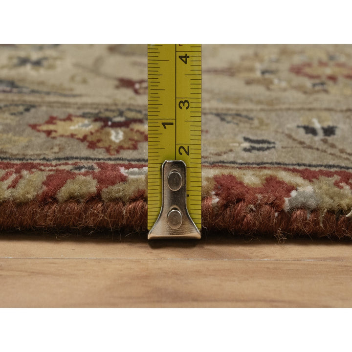 5'9" x 8'0" New Hand Knotted Red Wool & Silk Rectangle Oriental Rug - MOA10291436