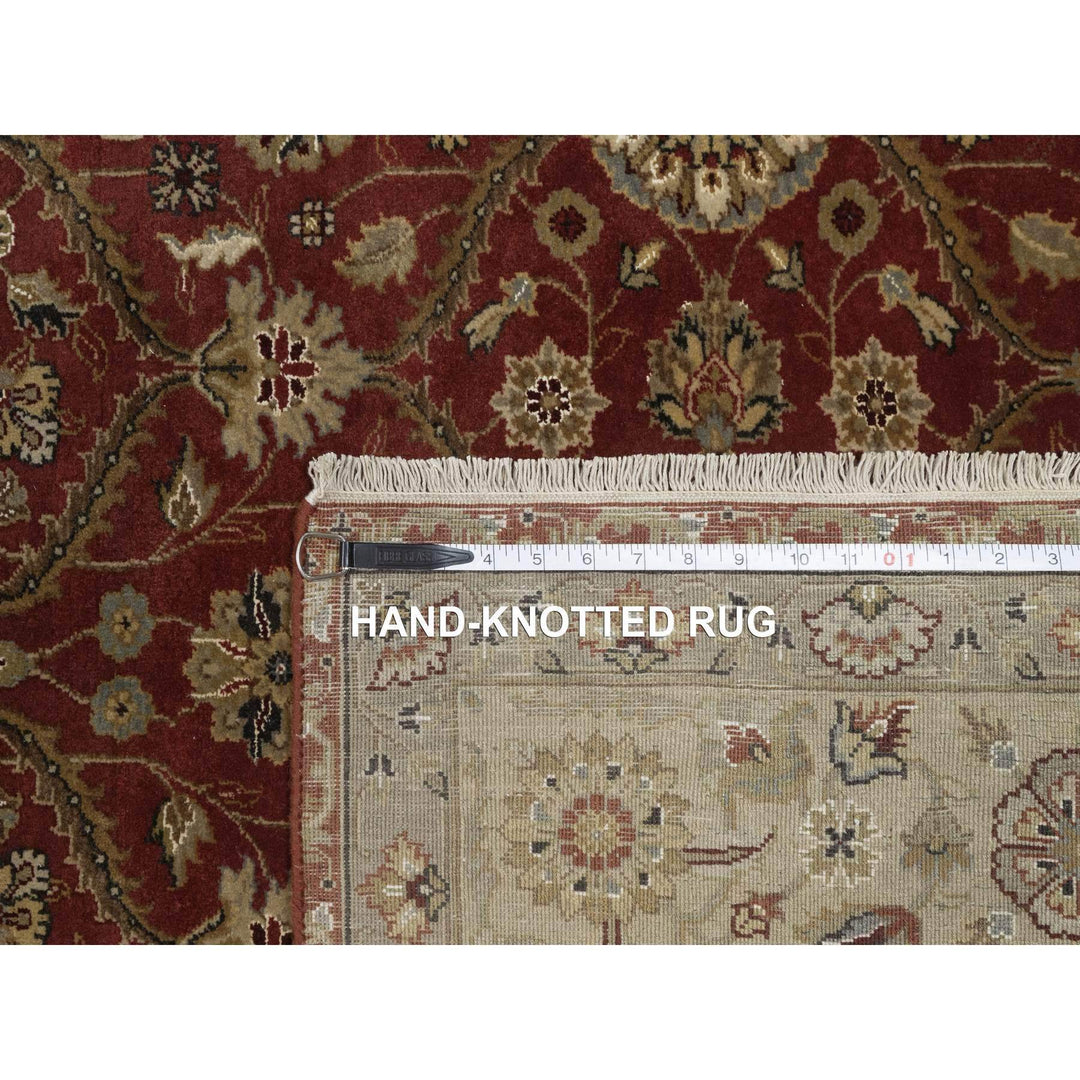 5'9" x 8'0" New Hand Knotted Red Wool & Silk Rectangle Oriental Rug - MOA10291436