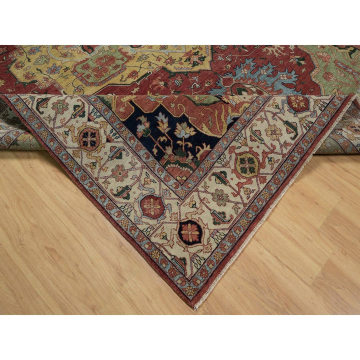 8'11" x 12'1" New Hand Knotted Red Wool Rectangle Oriental Rug - MOA10291516