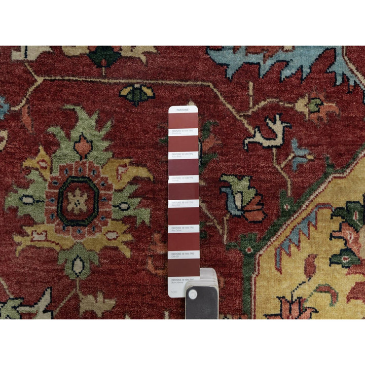 8'11" x 12'1" New Hand Knotted Red Wool Rectangle Oriental Rug - MOA10291516