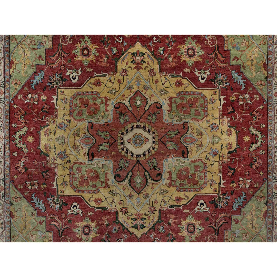 8'11" x 12'1" New Hand Knotted Red Wool Rectangle Oriental Rug - MOA10291516