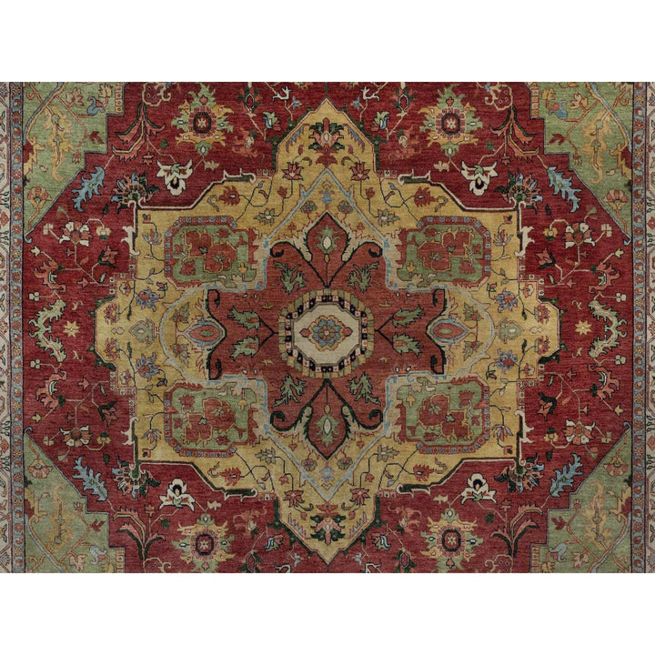 8'11" x 12'1" New Hand Knotted Red Wool Rectangle Oriental Rug - MOA10291516