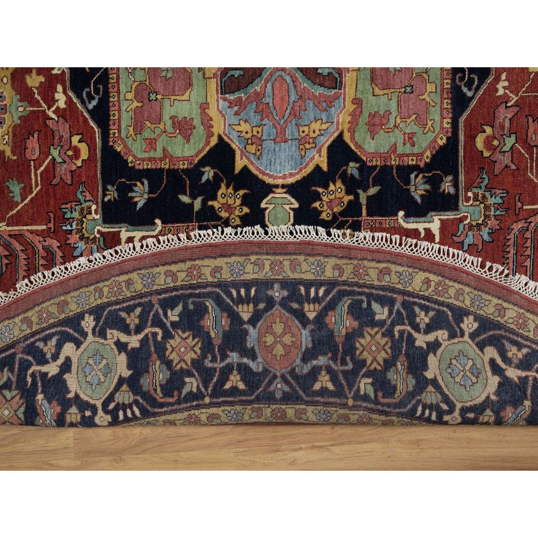 10'0" x 10'0" New Hand Knotted Red Wool Round Oriental Rug - MOA10291518