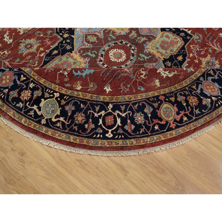 10'0" x 10'0" New Hand Knotted Red Wool Round Oriental Rug - MOA10291518