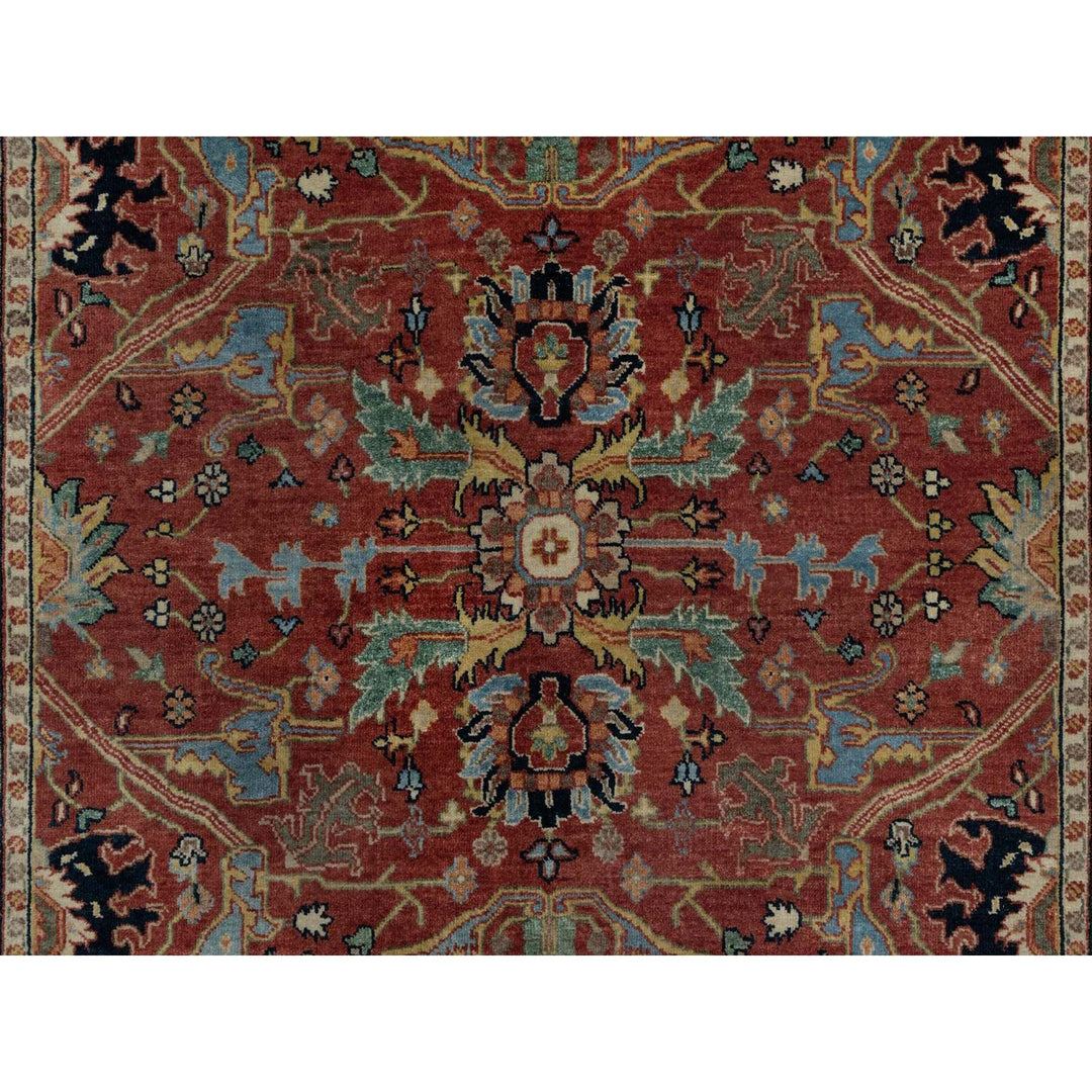 5'2" x 7'2" New Hand Knotted Red Wool Rectangle Oriental Rug - MOA10291519