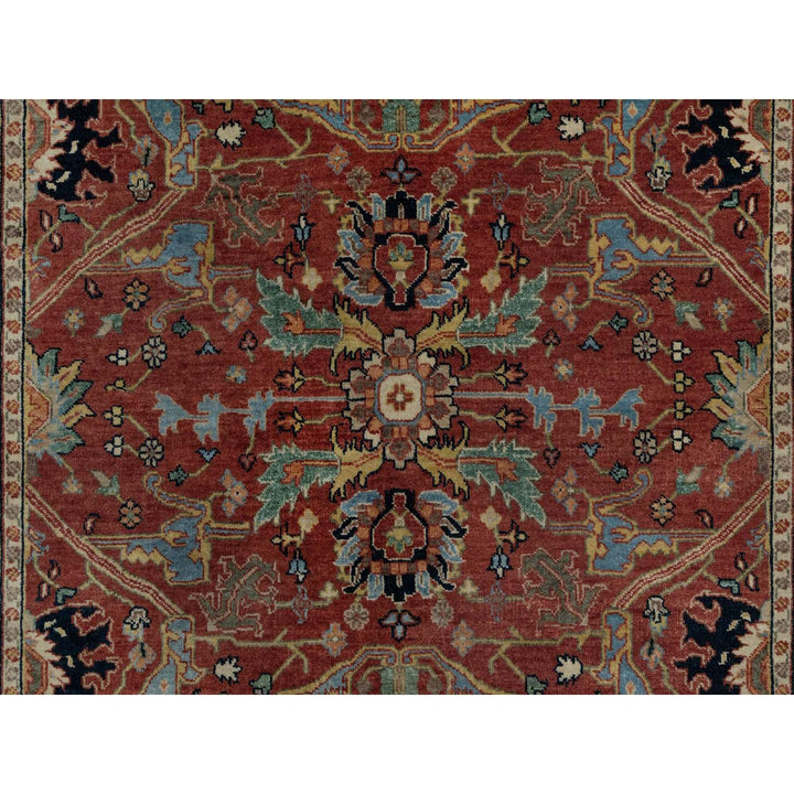 5'2" x 7'2" New Hand Knotted Red Wool Rectangle Oriental Rug - MOA10291519