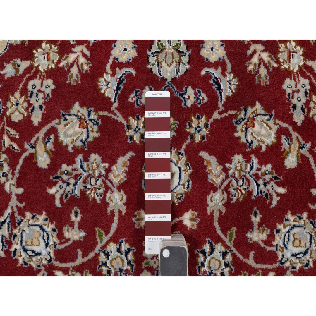 3'11" x 6'1" New Hand Knotted Red Wool & Silk Rectangle Oriental Rug - MOA10291530