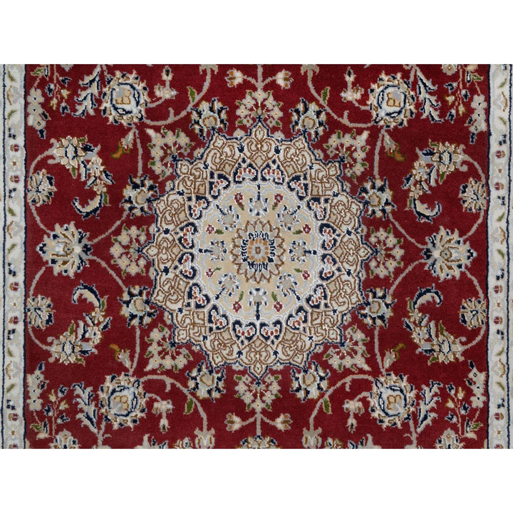 3'11" x 6'1" New Hand Knotted Red Wool & Silk Rectangle Oriental Rug - MOA10291530