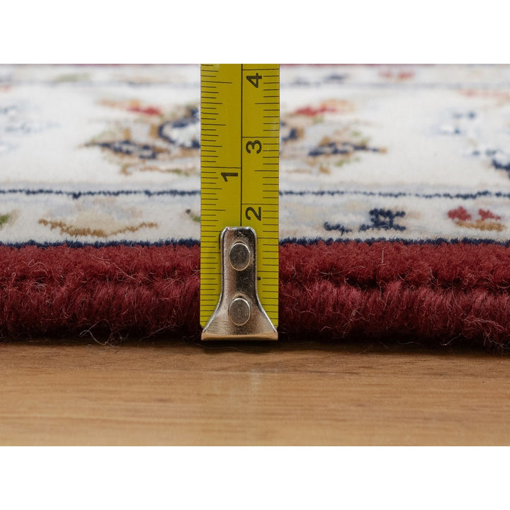 3'11" x 6'1" New Hand Knotted Red Wool & Silk Rectangle Oriental Rug - MOA10291530