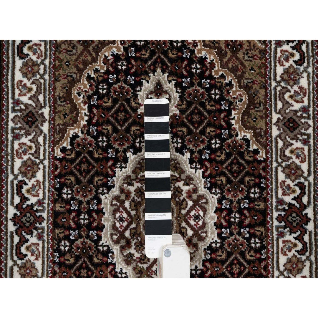 2'0" x 3'1" New Hand Knotted Black Wool Rectangle Oriental Rug - MOA10291566