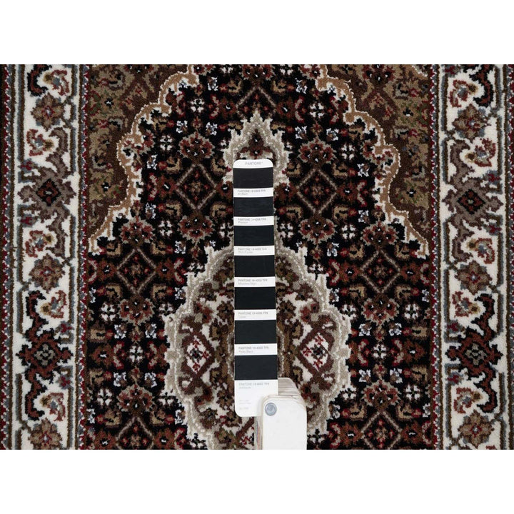 1'11" x 3'0" New Hand Knotted Black Wool Rectangle Oriental Rug - MOA10291567