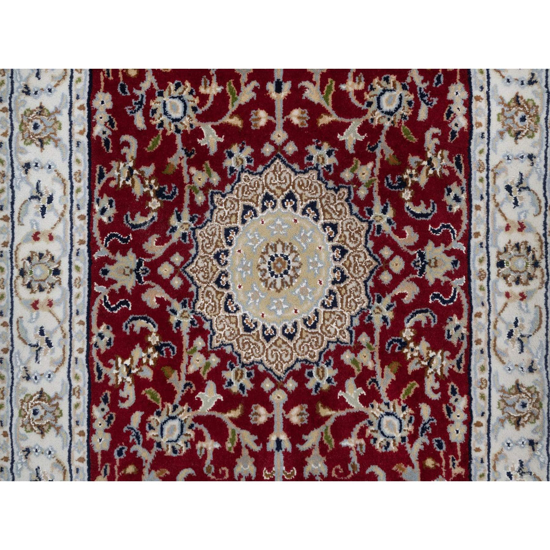 2'6" x 4'9" New Hand Knotted Red Wool & Silk Rectangle Oriental Rug - MOA10291576