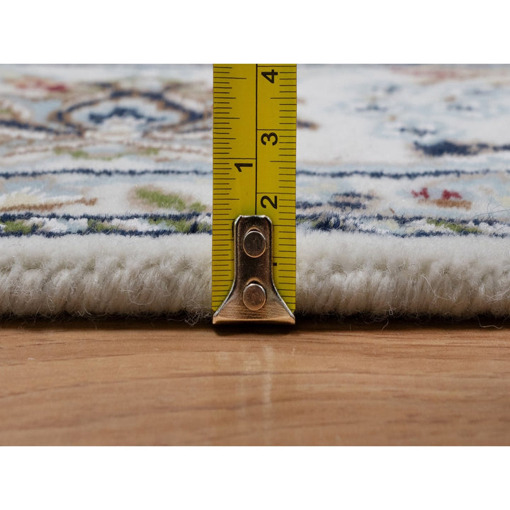 4'8" x 6'10" New Hand Knotted Ivory Wool & Silk Rectangle Oriental Rug - MOA10291583