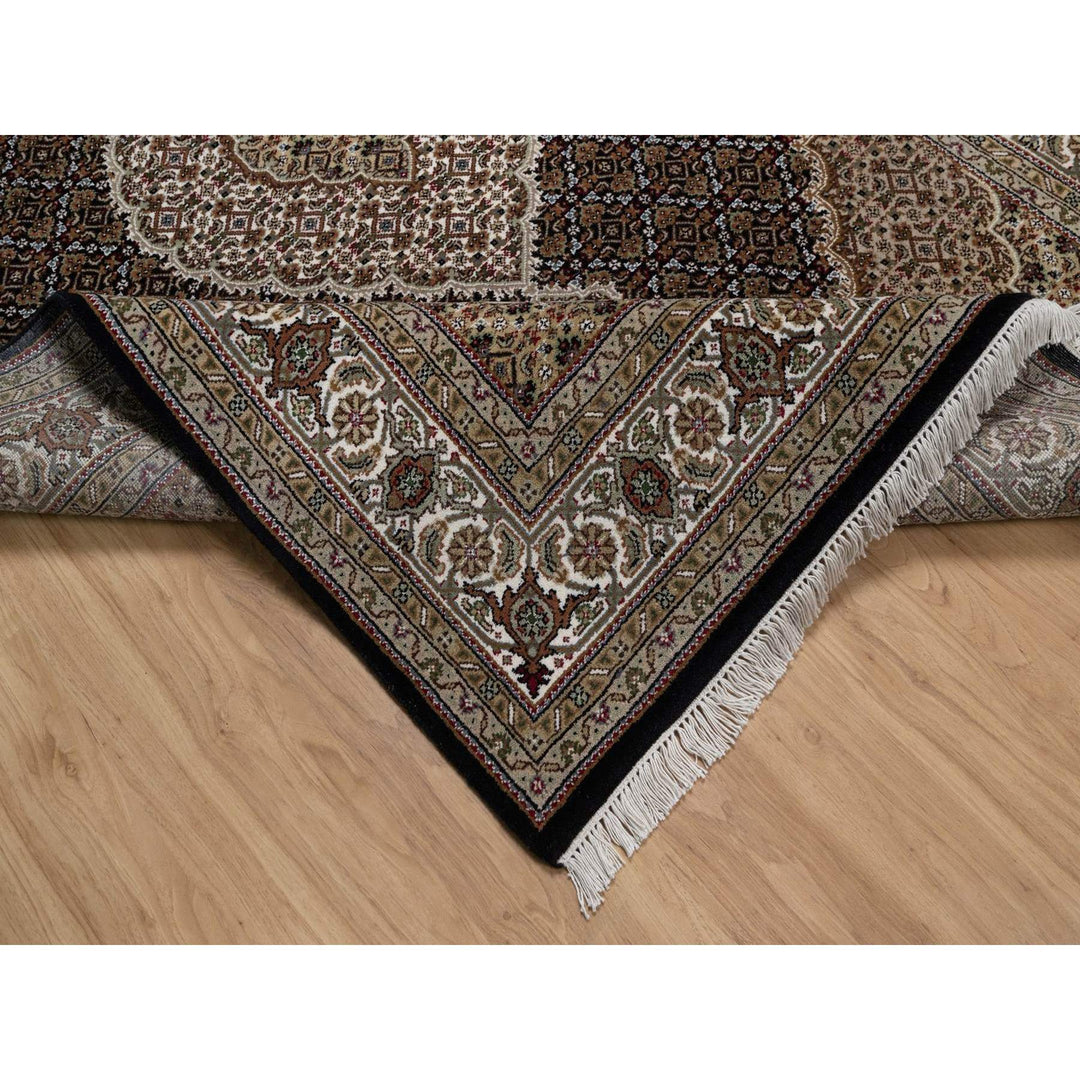 5'10" x 9'0" New Hand Knotted Black Wool Rectangle Oriental Rug - MOA10291585
