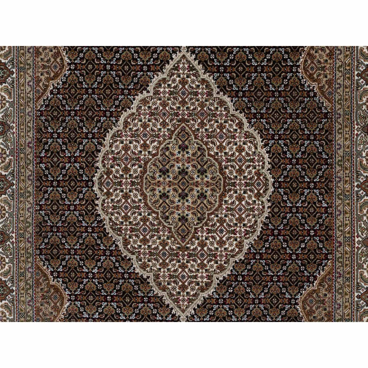 5'10" x 9'0" New Hand Knotted Black Wool Rectangle Oriental Rug - MOA10291585