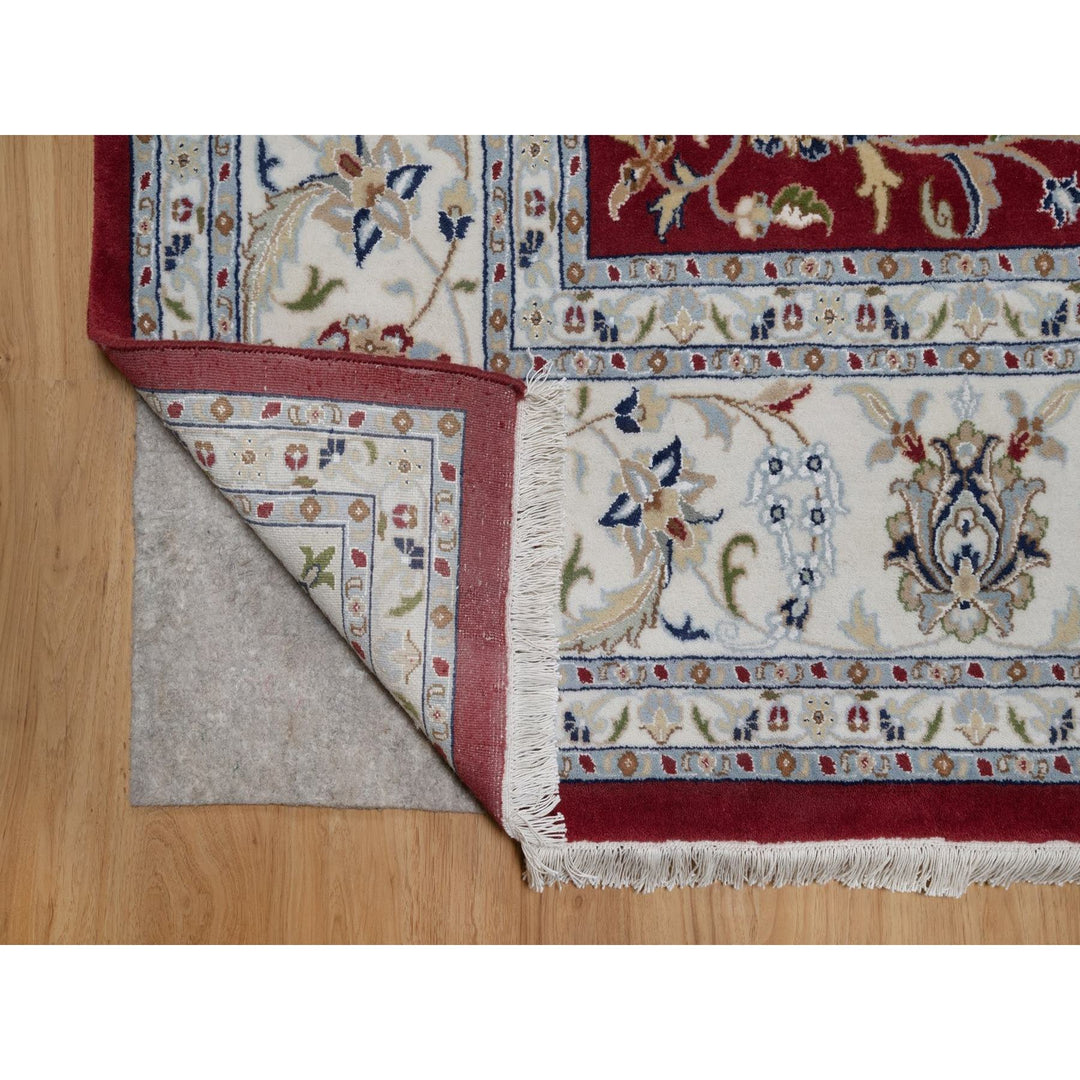 8'8" x 11'10" New Hand Knotted Red Wool & Silk Rectangle Oriental Rug - MOA10291592