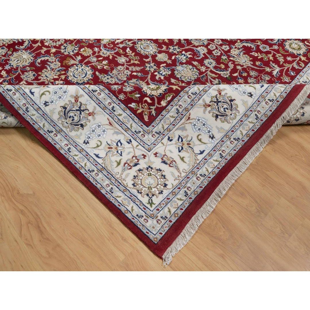 8'8" x 11'10" New Hand Knotted Red Wool & Silk Rectangle Oriental Rug - MOA10291592