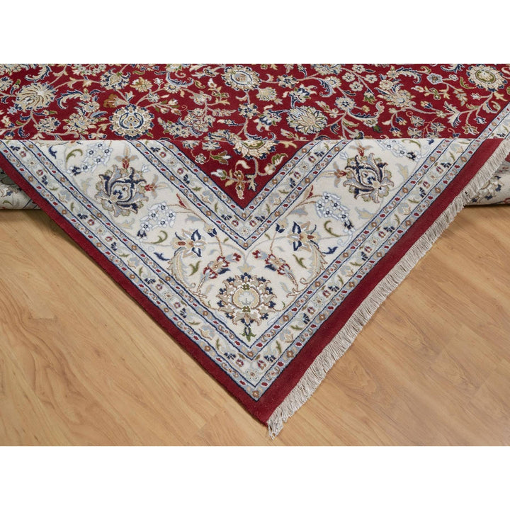 8'8" x 11'10" New Hand Knotted Red Wool & Silk Rectangle Oriental Rug - MOA10291592