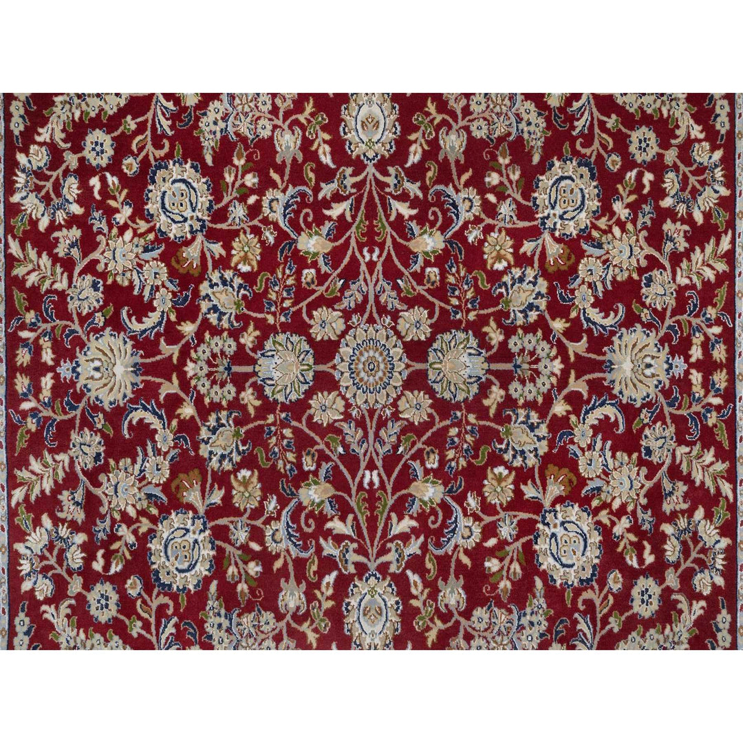 8'8" x 11'10" New Hand Knotted Red Wool & Silk Rectangle Oriental Rug - MOA10291592