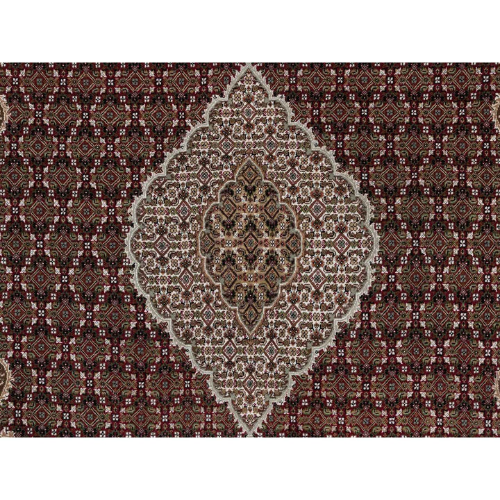 7'8" x 9'10" New Hand Knotted Red Wool Rectangle Oriental Rug - MOA10291594