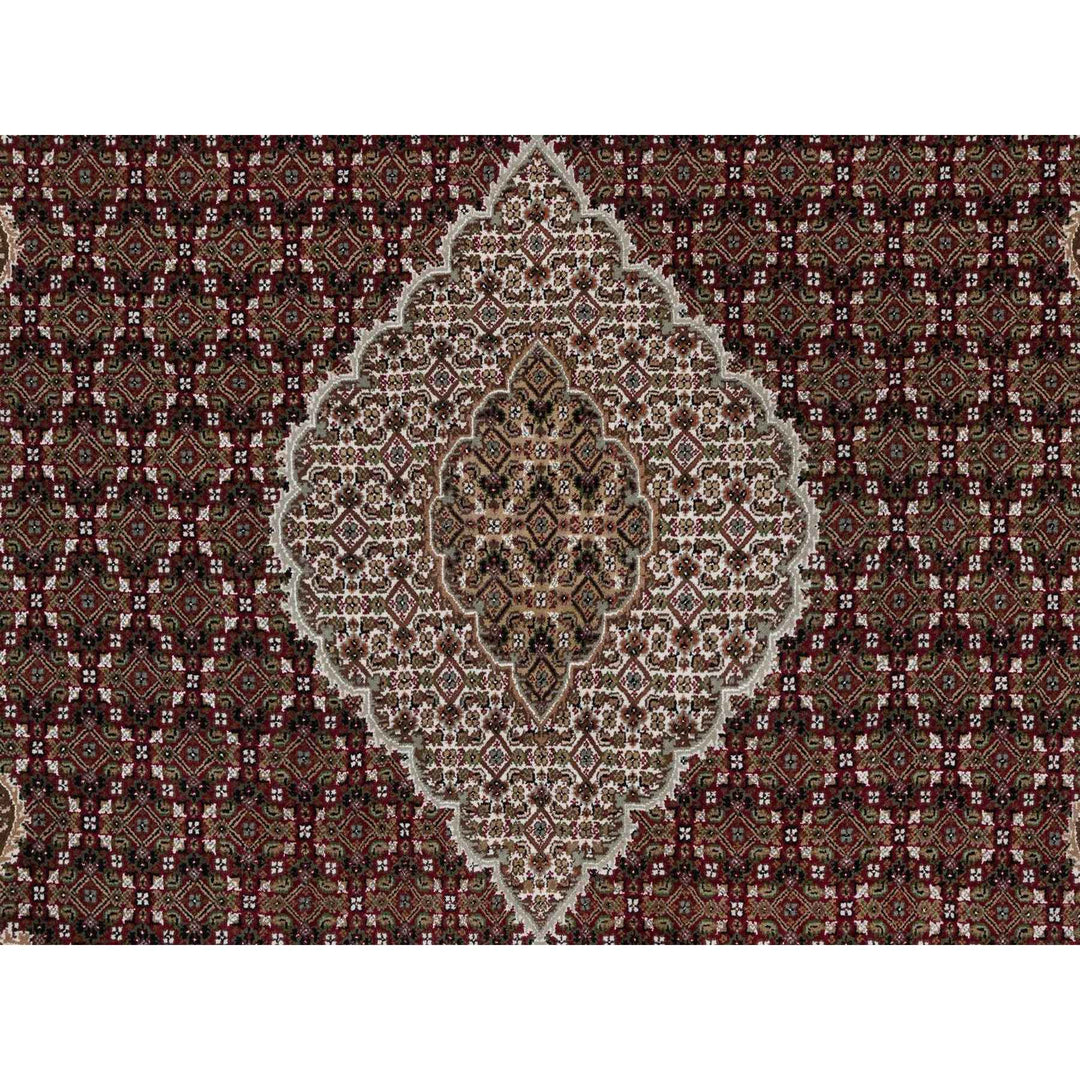 7'8" x 9'10" New Hand Knotted Red Wool Rectangle Oriental Rug - MOA10291594