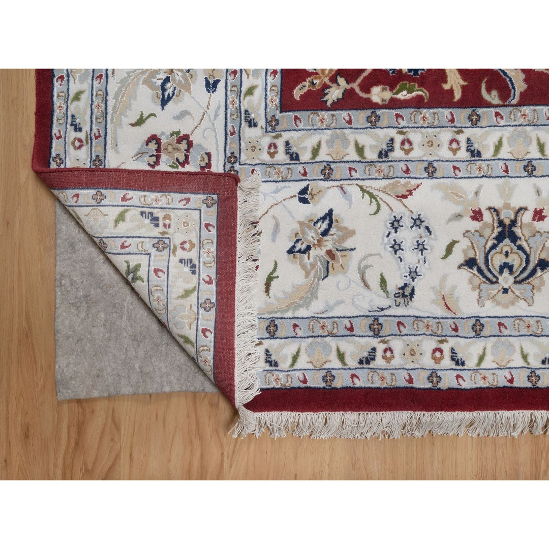 9'9" x 14'0" New Hand Knotted Red Wool & Silk Rectangle Oriental Rug - MOA10291609