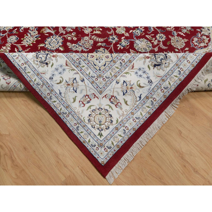 9'11" x 14'1" New Hand Knotted Red Wool & Silk Rectangle Oriental Rug - MOA10291610