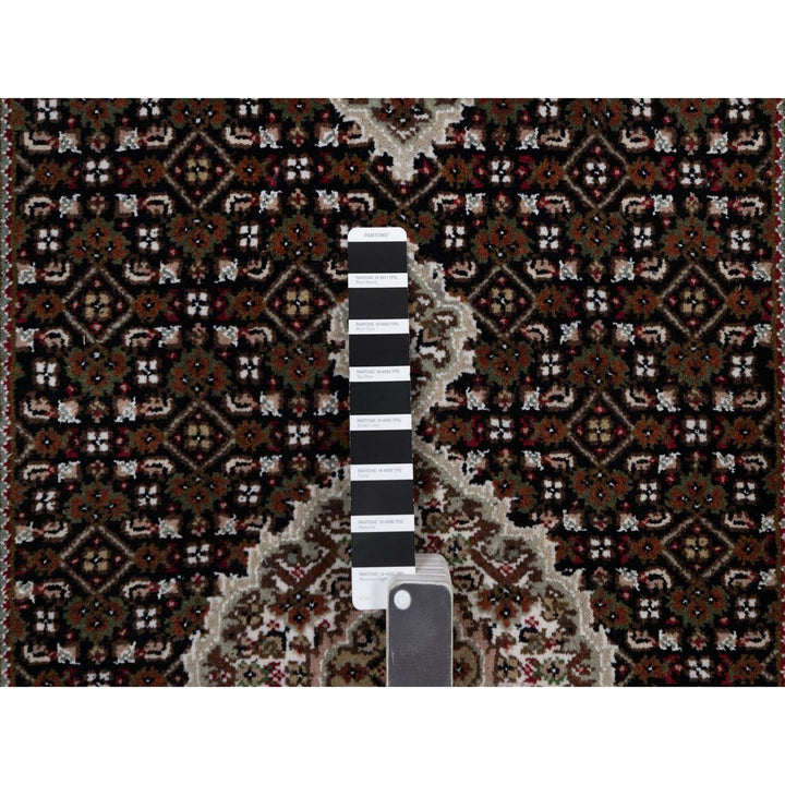 2'9" x 7'11" New Hand Knotted Black Wool Runner Oriental Rug - MOA10291612