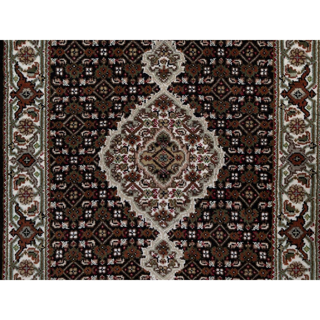 2'9" x 7'11" New Hand Knotted Black Wool Runner Oriental Rug - MOA10291612