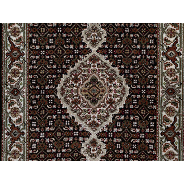2'9" x 7'11" New Hand Knotted Black Wool Runner Oriental Rug - MOA10291612