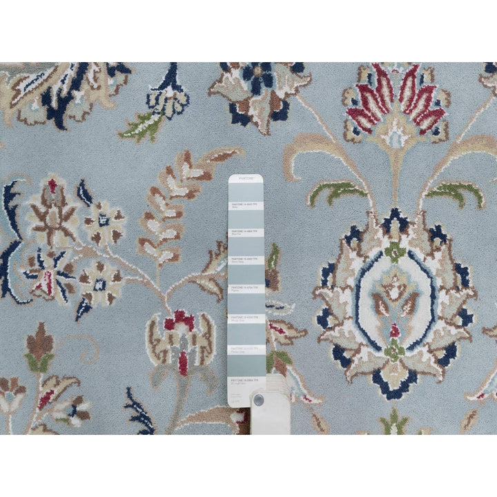 11'9" x 15'4" New Hand Knotted Blue Wool & Silk Rectangle Oriental Rug - MOA10291629