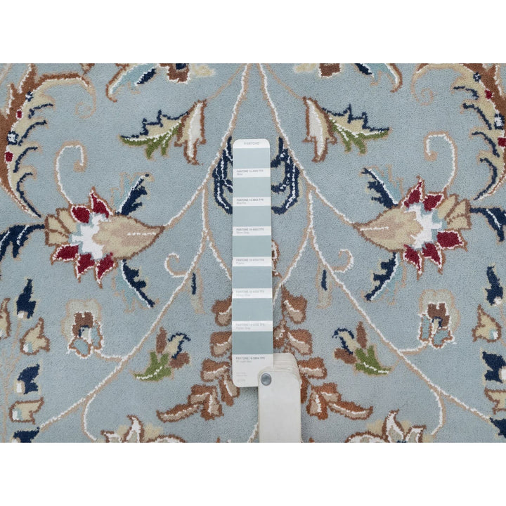 11'11" x 15'7" New Hand Knotted Blue Wool & Silk Rectangle Oriental Rug - MOA10291630