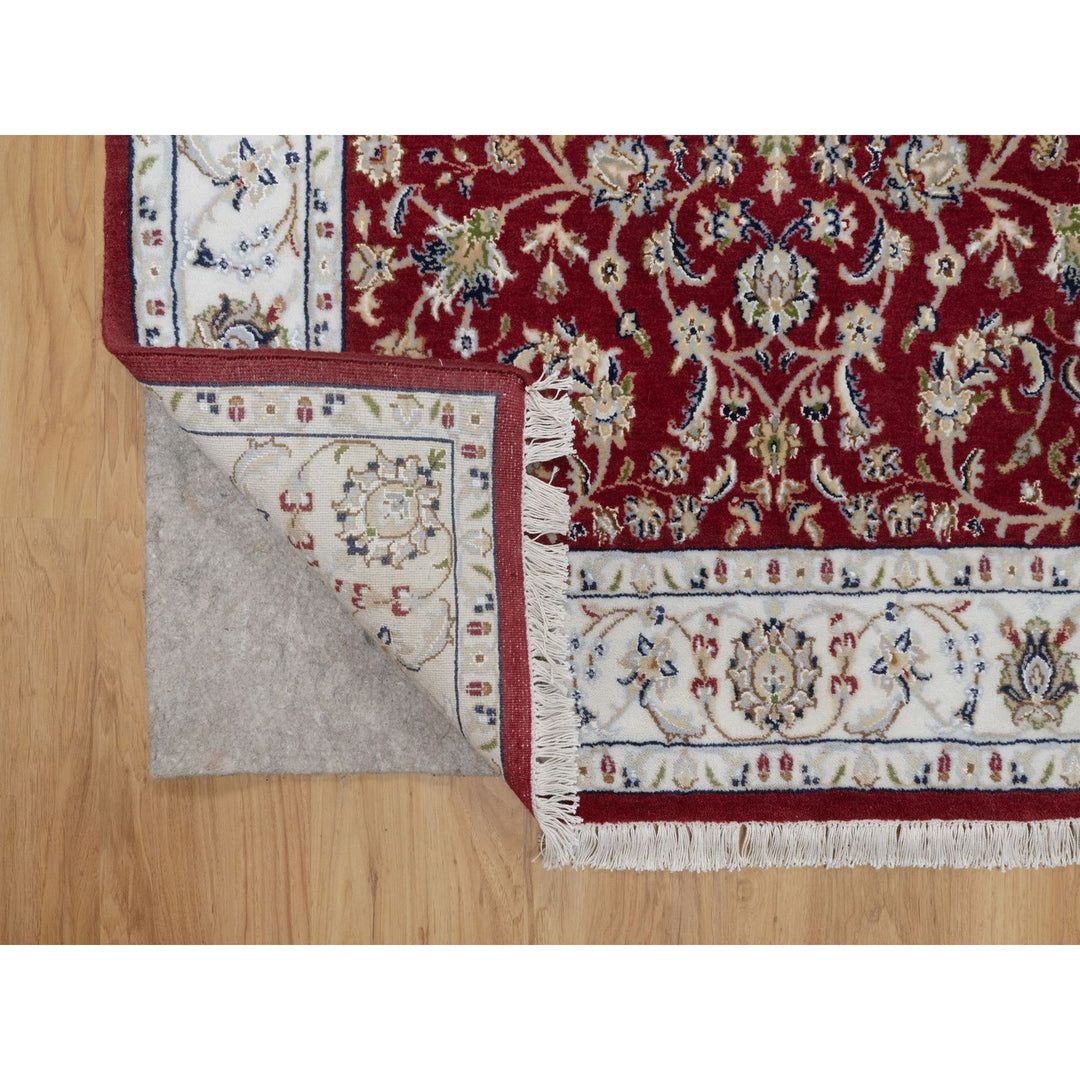 3'11" x 6'1" New Hand Knotted Red Wool & Silk Rectangle Oriental Rug - MOA10291638