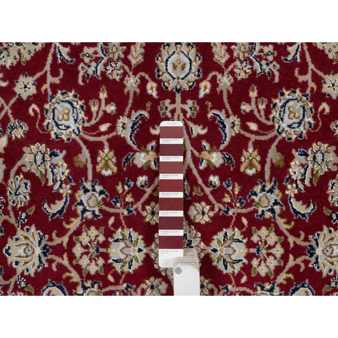 3'11" x 6'1" New Hand Knotted Red Wool & Silk Rectangle Oriental Rug - MOA10291638