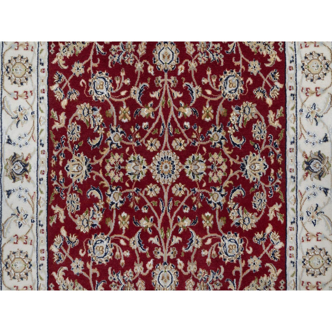 3'11" x 6'1" New Hand Knotted Red Wool & Silk Rectangle Oriental Rug - MOA10291638