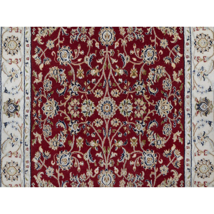 3'11" x 6'1" New Hand Knotted Red Wool & Silk Rectangle Oriental Rug - MOA10291638