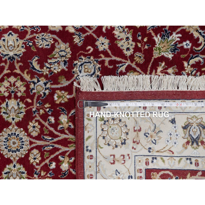 3'11" x 6'1" New Hand Knotted Red Wool & Silk Rectangle Oriental Rug - MOA10291638