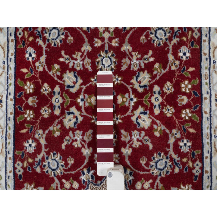 2'7" x 10'3" New Hand Knotted Red Wool & Silk Runner Oriental Rug - MOA10291642