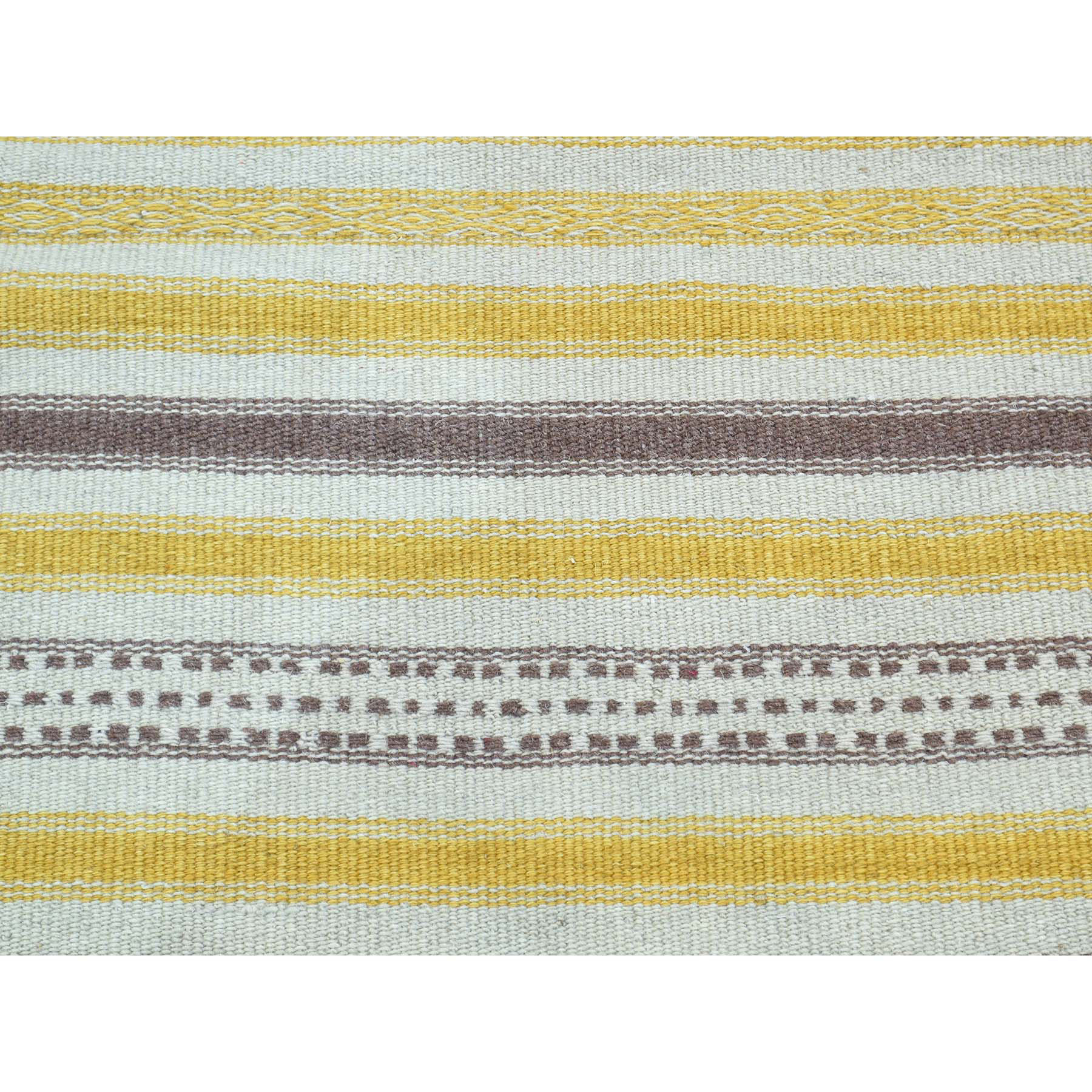 2'5"x8' Hand-Woven Pure Wool Flat Weave Striped Durie Kilim Runner Rug 